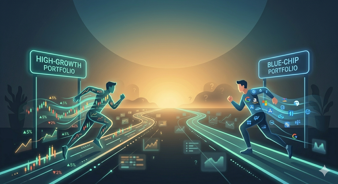 两组模拟投资组合赛跑对照